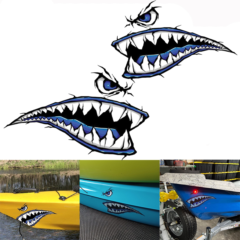 Fishing Boat Oar - 2 Buah Stiker Perahu Mulut Gigi